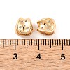 Brass Micro Pave Clear Cubic Zirconia Beads KK-S389-19G-3