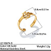 Ocean 304 Stainless Steel Rhinestone Cuff Open Rings WGF30C4-09-1