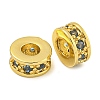 Rack Plating Brass Micro Pave Cubic Zirconia Spacer Beads KK-F089-39B-G04-1