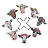 DIY 8Pcs Cow Coasters Diamond Art Painting Kit with Holder PW-WGDE775-01-1