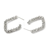 Rack Plating Brass Beaded Rhombus Stud Earrings for Women EJEW-D059-30P-2