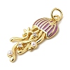 Brass Enamel Pendants KK-CJC0013-16G-04-2