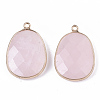 Natural Rose Quartz Pendants G-T131-08H-2