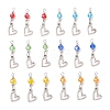18Pcs 6 Colors Alloy & Glass Pendants PALLOY-JF05118-1
