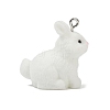 Animal Theme Flocky Opaque Resin Pendants RESI-H042-01P-04-1