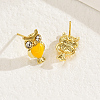 Owl Brass Stud Earrings LV9587-3