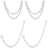 10Pcs 2 Styles Stainless Steel Cartilage Earrings with Dangle Chains AJEW-BBC0001-14-1