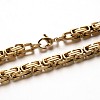 201 Stainless Steel Byzantine Chain Necklaces NJEW-E048-15G-1