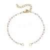 Handmade 304 Stainless Steel and Faceted Rondelle Glass Beaded Chain Bracelet Making AJEW-JB01476-02-1