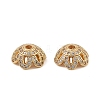 Brass Micro Pave Clear Cubic Zirconia Bead Caps KK-K374-25G-1