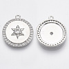 Brass Micro Pave Cubic Zirconia Pendants KK-R130-003-NF-1