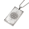 Non-Tarnish 201 Stainless Steel Rectangle with Constellation Pendant Necklaces NJEW-M223-02D-2