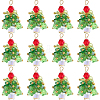 20Pcs Christmas Tree Glass Pendants FIND-SC0011-08-1