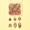 36Pcs 6 Styles Alloy Enamel Connector Charms FIND-FS0004-46B-6