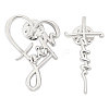 4Pcs 2 Styles Faith Theme Zinc Alloy Brooch JEWB-CA0001-90-1