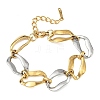 Two Tone 304 Stainless Steel Twisted Cable Chain Bracelets for Women BJEW-A169-08GP-4