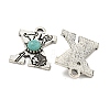 Synthetic Turquoise & Alloy Pendants PALLOY-H146-01AS-X-2