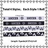 4 Rolls 4 Styles Polyester Sport Ball Printed Grosgrain Ribbon OCOR-GF0004-31B-2