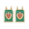 Brass Enamel Pendants X-KK-B157-28C-G-1