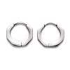 Tarnish Resistant 304 Stainless Steel Octagon Huggie Hoop Earrings STAS-J033-04B-P-2