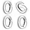   4Pcs 925 Sterling Silver Spring Gate Rings STER-PH0001-53-1