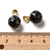 Natural Black Lip Shell Dyed Round Charms SSHEL-H071-01G-01-3