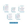 100Pcs 5 Style Transparent Frosted Acrylic Beads FACR-PJ0001-02-10
