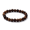Unisex Natural Wood Beaded Stretch Bracelets BJEW-JB05463-03-1