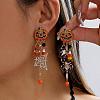 Halloween Alloy Enamel & Rhinestone Stud Dangle Earrings WGDC089-03-1