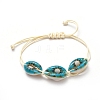Printed Cowrie Shell Beads Braided Beads Bracelets BJEW-JB05053-06-1