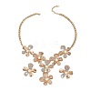 Flower Alloy Crystal Rhinestone & Plastic Pearl Pendant Necklaces & Stud Earrings Sets for Women FS-WGF8FDA-01-5