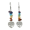 Natural & Synthetic Mixed Stone Chips Dangle Earrings EJEW-JE05390-2