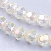 Faceted(32 Facets) Round Electroplate AB Color Plated Glass Beads Strands X-EGLA-D021-70-3