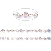 Cube & Round Glass & ABS Imitation Pearl Beaded Chains CHS-P016-43G-01-2