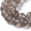 Natural Grey Agate Beads Strands G-G067-8mm-1-3