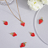 6Pcs 3 Style Brass Enamel Pendants KK-BBC0019-49-3