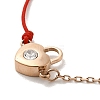 Crystal Rhinestone Heart Padlock Link Bracelet with 304 Stainless Steel Chains BJEW-K237-04KCG-2