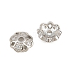Brass Micro Clear Cubic Zirconia Bead Caps KK-CBA6A75-56P-2