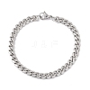Non-Tarnish 304 Stainless Steel Cuban Link Chains Bracelet for Men Women STAS-E001-06P-1