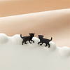 Stainless Steel Cat Shape Stud Earrings PW-WG381B7-04-1