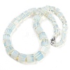 Opalite Hexagon Prism Graduated Beaded Necklaces for Women Men NJEW-K388-03G-1