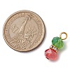 Brass Rhinestone & Glass Pendants PALLOY-JF03001-2