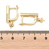 Brass Micro Pave Clear Cubic Zirconia Hoop Earring Findings KK-Z158-01G-3