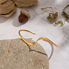 Minimalist Wave Shape 304 Stainless Steel Open Cuff Bracelets for Women XJ3196-4