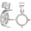 2Pcs Rhodium Plated 925 Sterling Silver Basket Pendant Settings STER-BBC0008-80-1