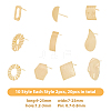 SUPERFINDINGS 20Pcs 10 Style Brass Stud Earring Findings KK-FH0005-01-2