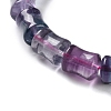 Natural Fluorite Beaded Stretch Bracelets for Women BJEW-C081-06-3