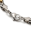 Ion Plating(IP) Two Tone 304 Stainless Steel Byzantine Chain Bracelet BJEW-B078-47A-3