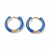 Two Tone 304 Stainless Steel Chunky Huggie Hoop Earrings with Enamel for Women EJEW-C043-11-G-3
