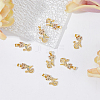 DICOSMETIC 8Pcs 2 Colors Rack Plating Brass Micro Pave Cubic Zirconia Pendants KK-DC0003-21-4